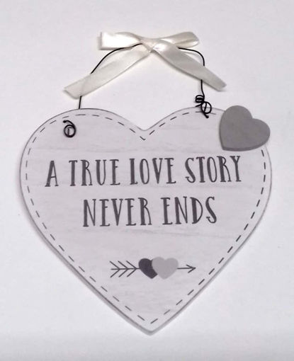 Picture of A TRUE LOVE STORY HEART PLAQUE